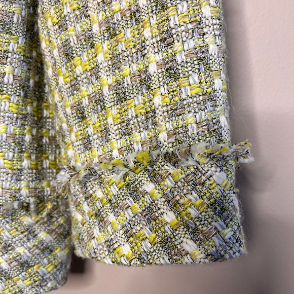 Coldwater Creek Tweed Jacket Women's Size 10 Yellow Black White Zip Front - Picture 6 of 10